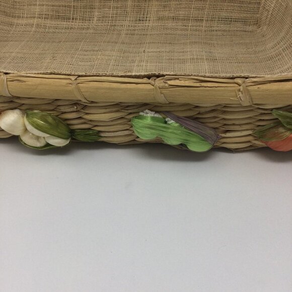 Vintage Straw Tray Decorative Fruit Baskets Set of 2 1960'S - Picture 7 of 14